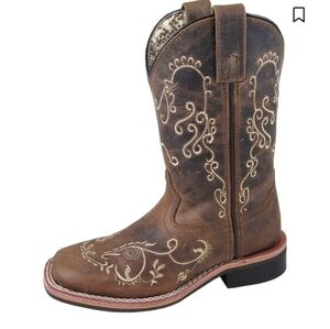 Smoky Mountain Little Girls' Marilyn Western Boots - Broad Square Toe Sz 11R